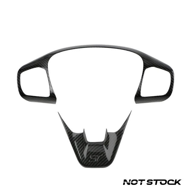 Carbon Fibre Effect Steering Wheel Trim ST for Ford Fiesta MK8, Focus MK4, Puma MK2