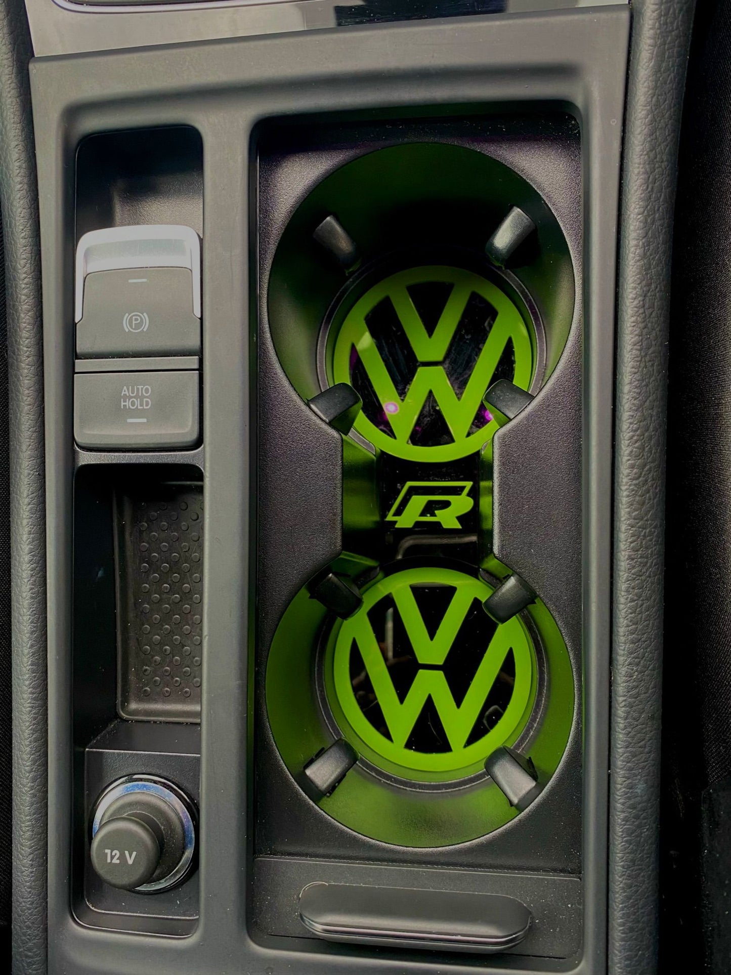 MK7 Golf - Cup Holder Inserts With Logo - Car Enhancements UK