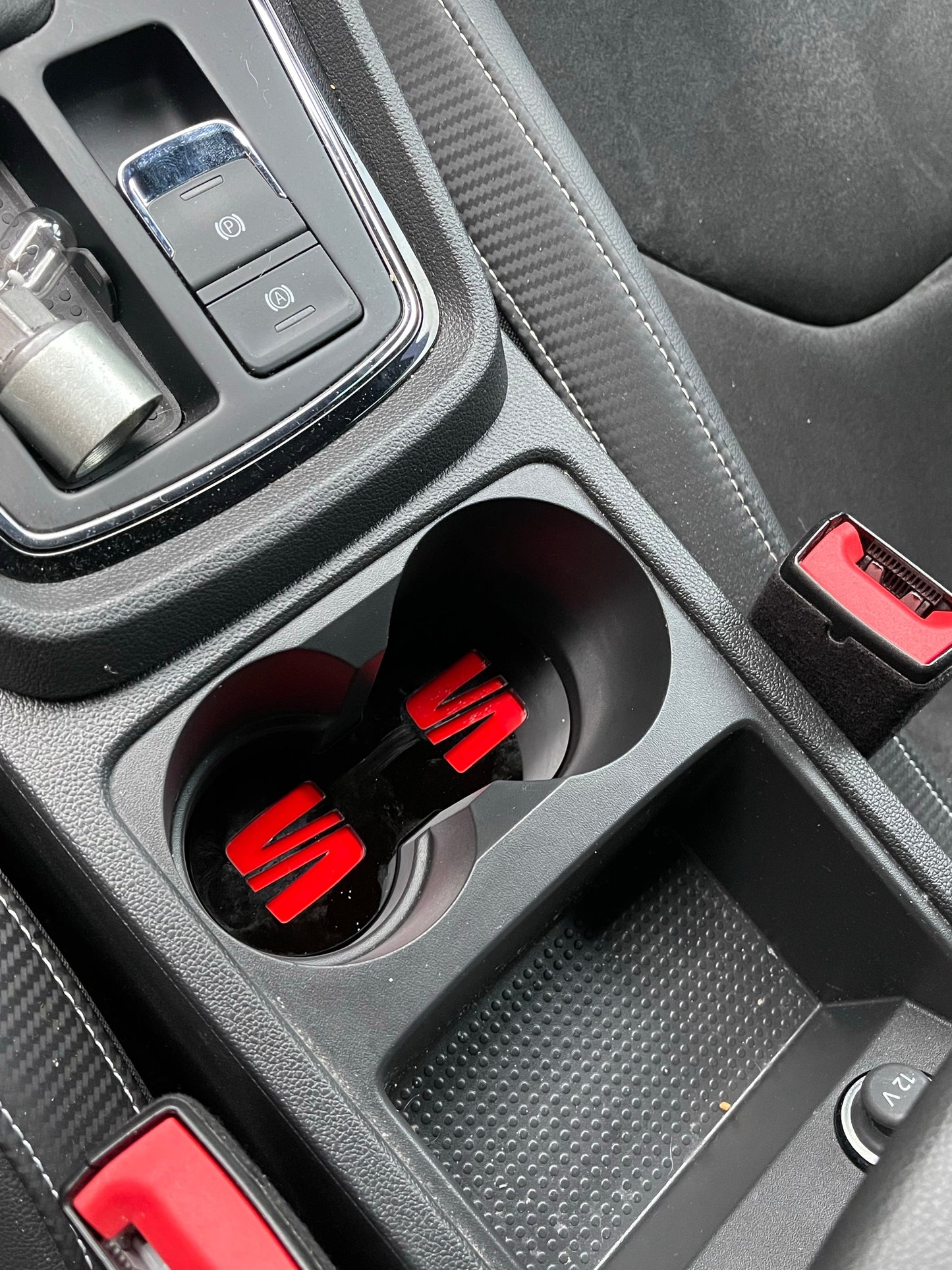 Seat Leon MK3 - Cup Holder Inserts With Logo - Car Enhancements UK
