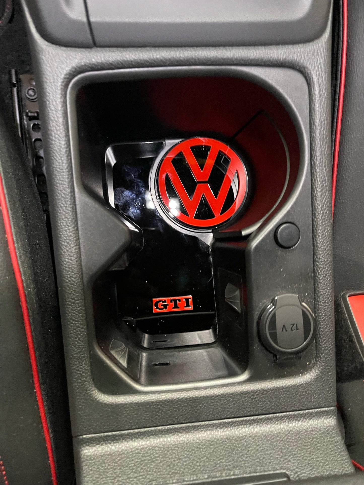 VW Golf MK8 - Cup Holder Inserts With Logo - Car Enhancements UK