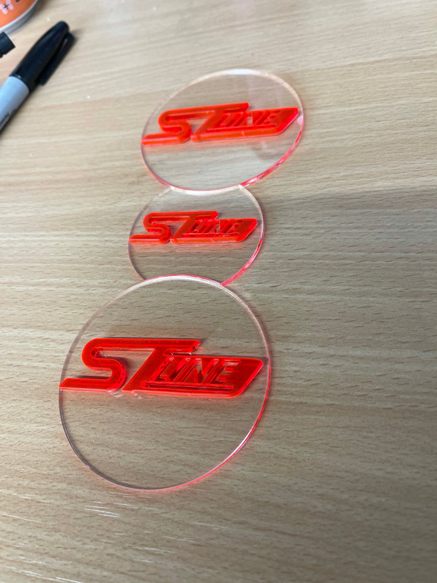 MK8 Fiesta - Cup Holder Inserts With Logo - Car Enhancements UK